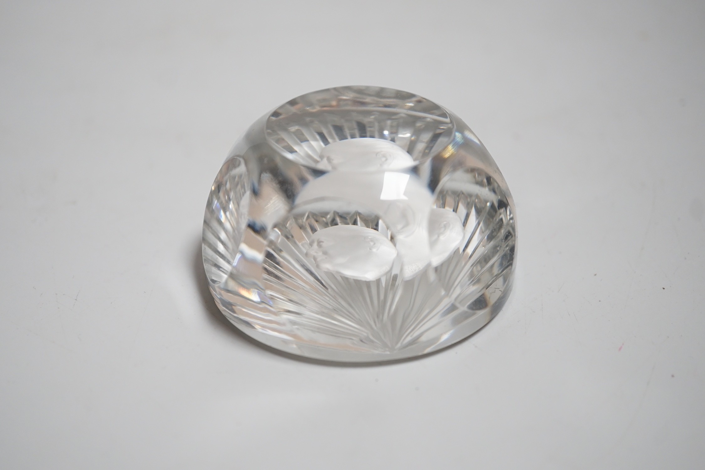 A Baccarat 'Churchill' sulphide glass paperweight